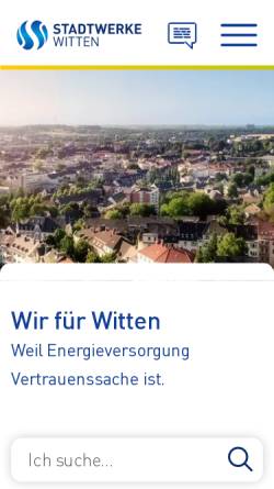 Vorschau der mobilen Webseite www.stadtwerke-witten.de, Stadtwerke Witten GmbH