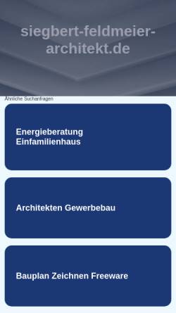 Vorschau der mobilen Webseite www.siegbert-feldmeier-architekt.de, Siegbert Feldmeier, Architekt