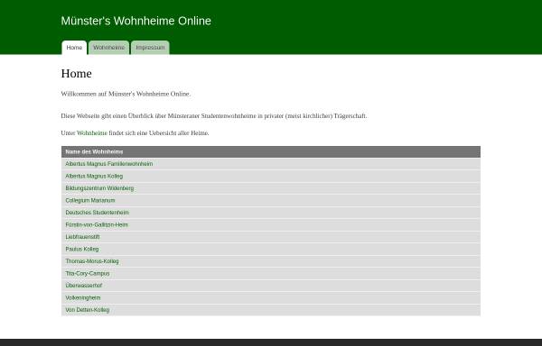 Münsters Wohnheime Online