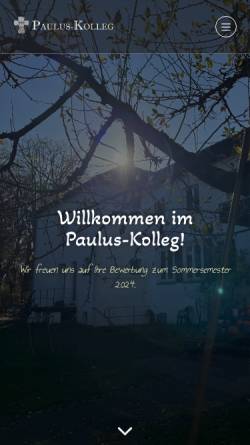 Vorschau der mobilen Webseite www.paulus-kolleg.de, Paulus-Kolleg Studentenwohnheim