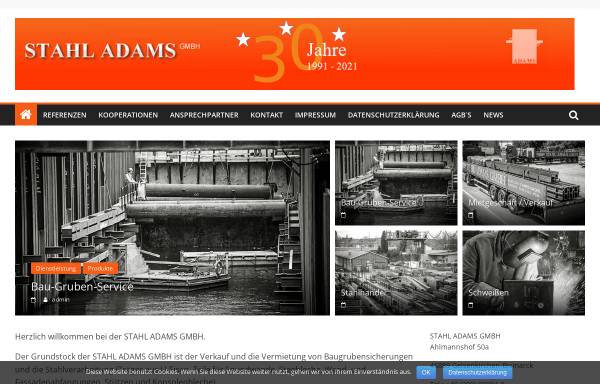 Vorschau von www.stahl-adams.de, Stahl Adams GmbH