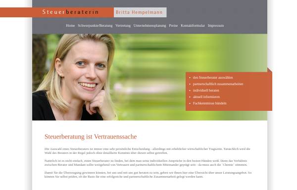 Vorschau von www.stb-hempelmann.de, Britta Hempelmann, Steuerberaterin
