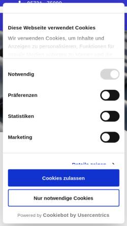 Vorschau der mobilen Webseite www.steinbedachungen.de, Wilhelm Stein Bedachungen GmbH
