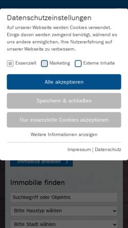 Vorschau der mobilen Webseite www.voba-immobilien-gmbh.de, Immobilien GmbH der Volksbank Bad Oeynhausen-Herford