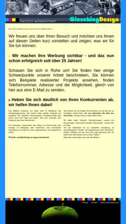 Vorschau der mobilen Webseite www.giesekingdruck.de, Druckerei Gieseking, Inh. M. Gieseking