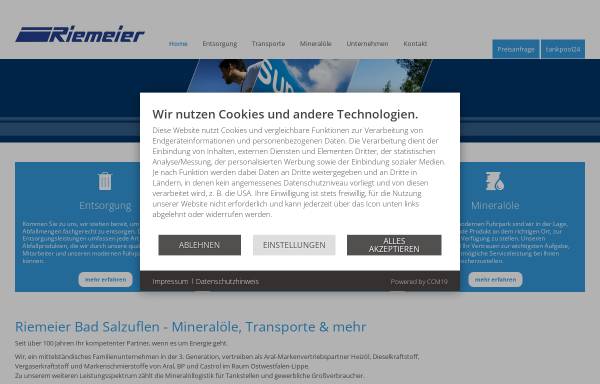 Vorschau von www.riemeier.de, August Riemeier GmbH & Co. KG