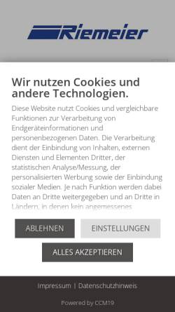 Vorschau der mobilen Webseite www.riemeier.de, August Riemeier GmbH & Co. KG