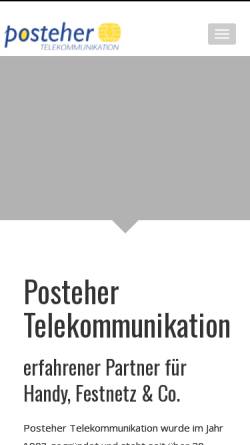 Vorschau der mobilen Webseite www.posteher-tele.com, Posteher Telekommunikation, Inh. Siegfried Posteher
