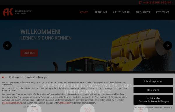 Vorschau von www.krein-bau.de, Artur Krein Bauunternehmen