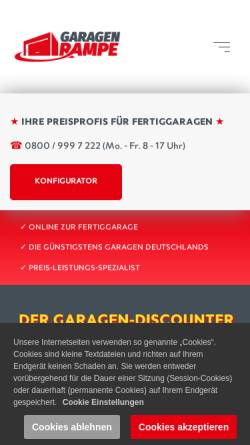 Vorschau der mobilen Webseite www.garagenrampe.de, Garagenrampe GmbH & Co. KG