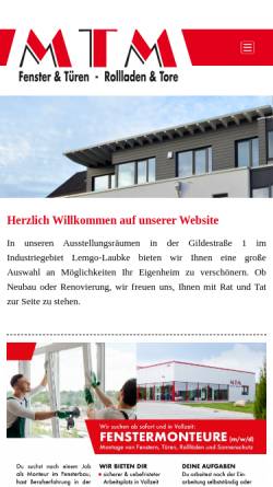 Vorschau der mobilen Webseite www.mtm-bauelemente.de, MTM-Bauelemente Gmbh