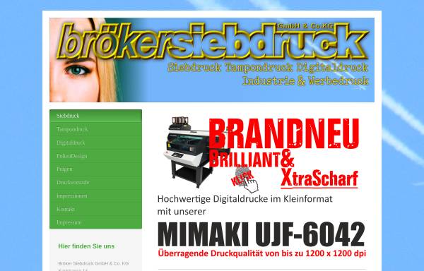 Vorschau von www.broeker-siebdruck.de, Bröker Siebdruck