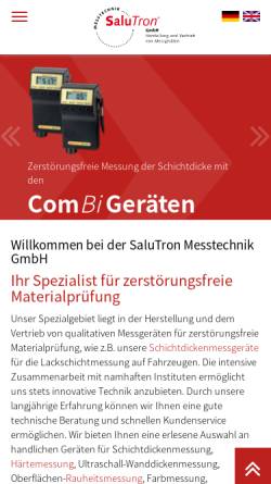 Vorschau der mobilen Webseite www.salutron.de, SaluTron Messtechnik GmbH