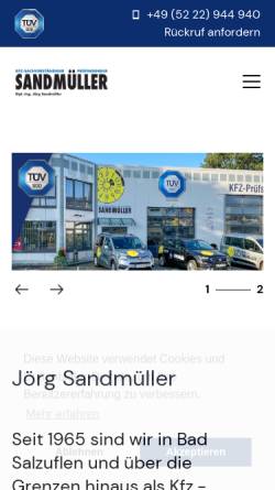 Vorschau der mobilen Webseite www.j-sandmueller.de, Ingenieurbüro Sandmüller