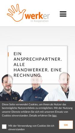 Vorschau der mobilen Webseite www.h-i-k.de, Handwerker in Kooperation