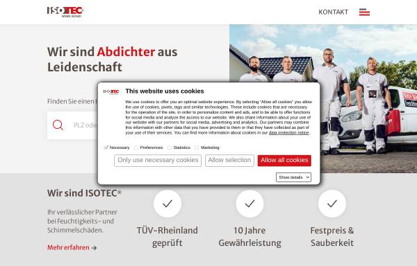 Vorschau von www.isotec.de, Isotec Franchise-Systeme GmbH
