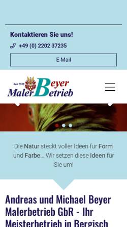 Vorschau der mobilen Webseite www.malerbeyer.de, Malerbetrieb Andreas und Michael Beyer GbR