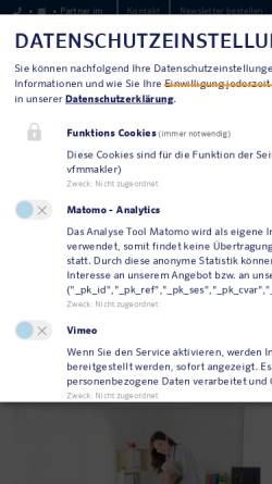 Vorschau der mobilen Webseite www.vfm-koeln.de, Finanz- und Versicherungsmakler van Triel