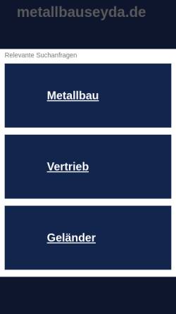 Vorschau der mobilen Webseite www.metallbauseyda.de, Metallbau Seyda