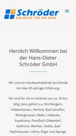 Vorschau der mobilen Webseite www.schroeder-buende.de, Hans-Dieter Schröder GmbH