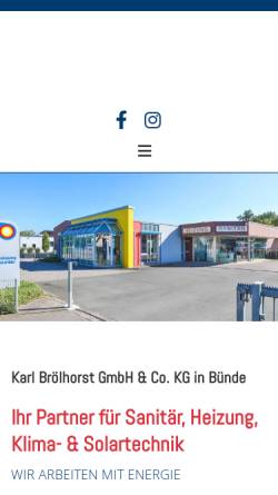 Vorschau der mobilen Webseite www.broelhorst.de, Karl Brölhorst GmbH & Co. KG