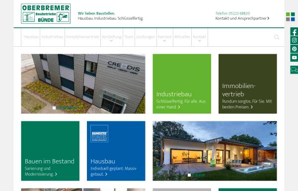 Vorschau von www.oberbremer-baubetriebe.de, Oberbremer Baubetriebe