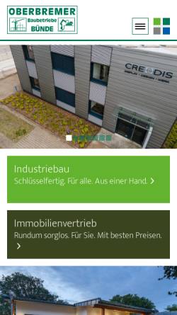 Vorschau der mobilen Webseite www.oberbremer-baubetriebe.de, Oberbremer Baubetriebe