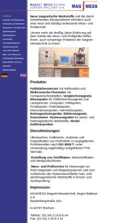Vorschau der mobilen Webseite www.magmess-ballanyi.de, Magnet-Messtechnik Jürgen Ballanyi e.K.