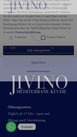 Vorschau der mobilen Webseite jivino-enoteca.de, Restaurant Mediterranée Jivino