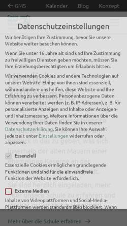 Vorschau der mobilen Webseite www.gms-net.de, Georg-Müller-Schule