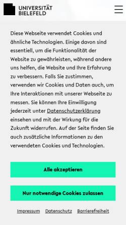 Vorschau der mobilen Webseite www.uni-bielefeld.de, Laborschule Bielefeld