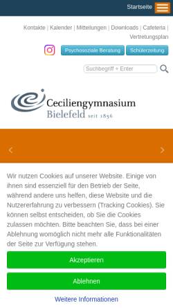 Vorschau der mobilen Webseite www.ceciliengymnasium.de, Ceciliengymnasium
