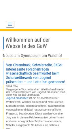 Vorschau der mobilen Webseite gaw-bielefeld.de, Gymnasium am Waldhof