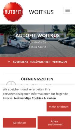 Vorschau der mobilen Webseite www.autofit-woitkus.de, Autohaus Woitkus GbR