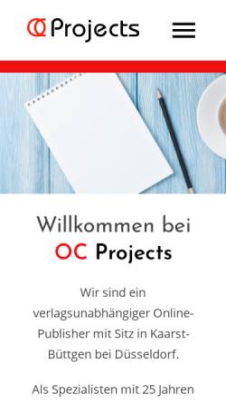 Vorschau der mobilen Webseite www.oc-projects.de, OC Projects, Optendrenk & Calinski GmbH