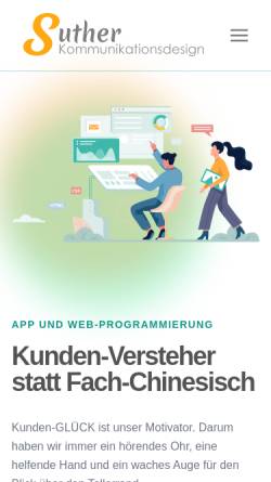 Vorschau der mobilen Webseite www.suther.de, Suther Kommunikationsdesign