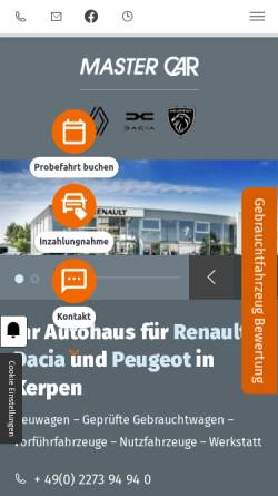 Vorschau der mobilen Webseite www.master-car.de, Master Car GmbH
