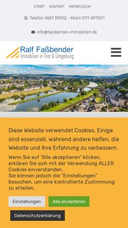 Vorschau der mobilen Webseite www.fassbender-immobilien.de, Ralf Faßbender Immobilien