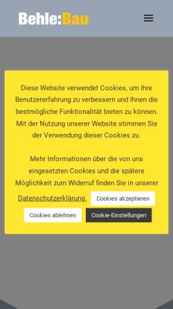Vorschau der mobilen Webseite www.behle-bau.de, Egon Behle GmbH & Co. KG