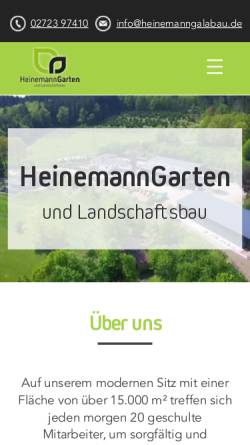 Vorschau der mobilen Webseite www.heinemanngalabau.de, Heinemann Garten- und Landschaftsbau GmbH