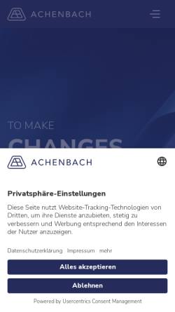 Vorschau der mobilen Webseite www.achenbach.de, Achenbach Buschhütten GmbH