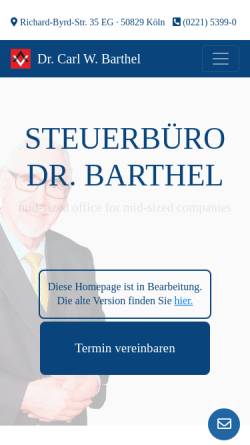 Vorschau der mobilen Webseite dr-barthel.de, Steuerberater Dr. Barthel