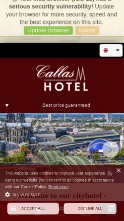 Vorschau der mobilen Webseite www.callashotel.de, Hotel Callas am Dom