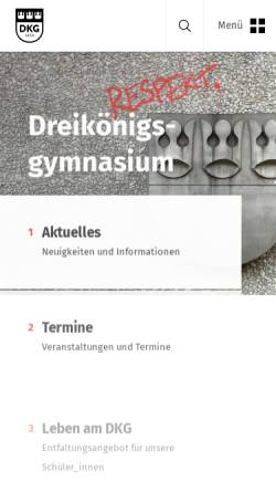 Vorschau der mobilen Webseite dkg-koeln.de, Dreikönigsgymnasium