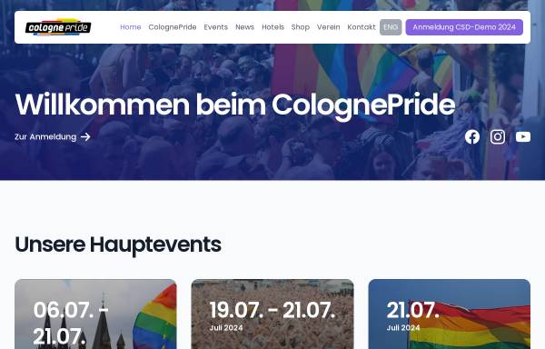 Vorschau von www.colognepride.de, ColognePride & CSD Köln