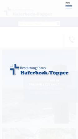 Vorschau der mobilen Webseite www.haferbeck-toepper.de, Bestattungshaus Haferbeck-Töpper
