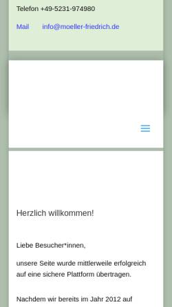 Vorschau der mobilen Webseite www.moeller-friedrich.de, Bestattungsinstitut R. Moeller-Friedrich