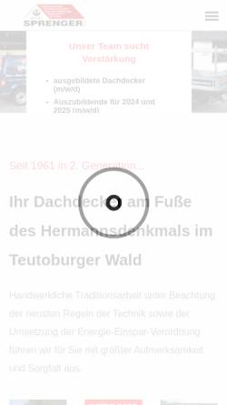 Vorschau der mobilen Webseite www.sprenger-dach.de, Dachdeckermeister Sprenger GmbH