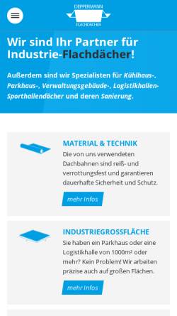 Vorschau der mobilen Webseite www.deppermann-flachdaecher.de, Deppermann Flachdächer GmbH & Co. Betriebs-KG