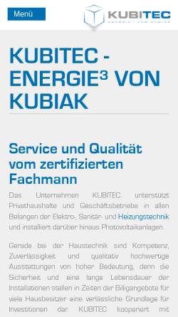 Vorschau der mobilen Webseite www.kubiak-solar.de, Elektro Solar Kubiak